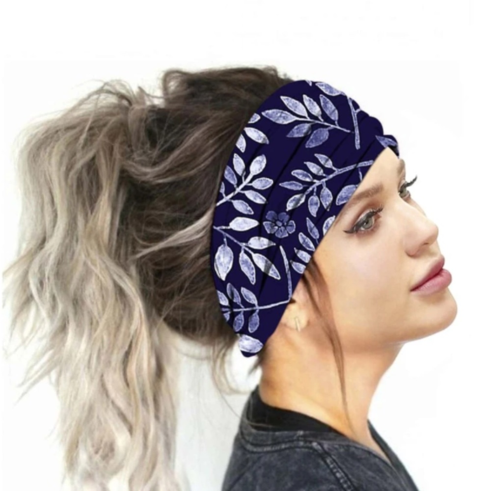 Purple Leaf Headband Face Mask
